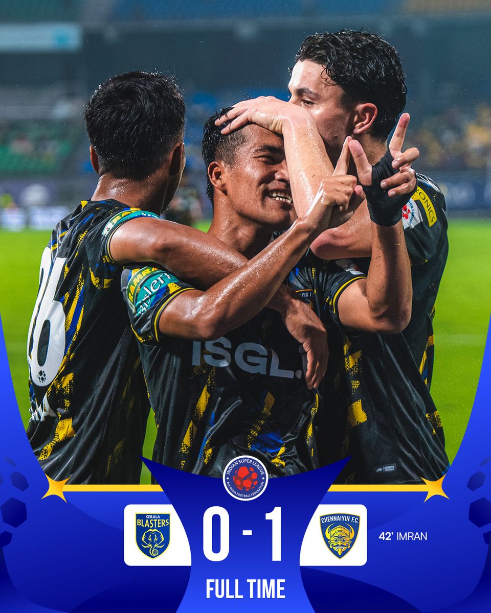 IndSuperLeague's tweet photo. Imran Khan is the hero for the Marina Machans, who claim their first win of the #ISL12 season at the expense of Kerala Blasters, in Kochi. 💯
#AllInForChennaiyin #KBFCCFC https://t.co/3GZQYo5gVd