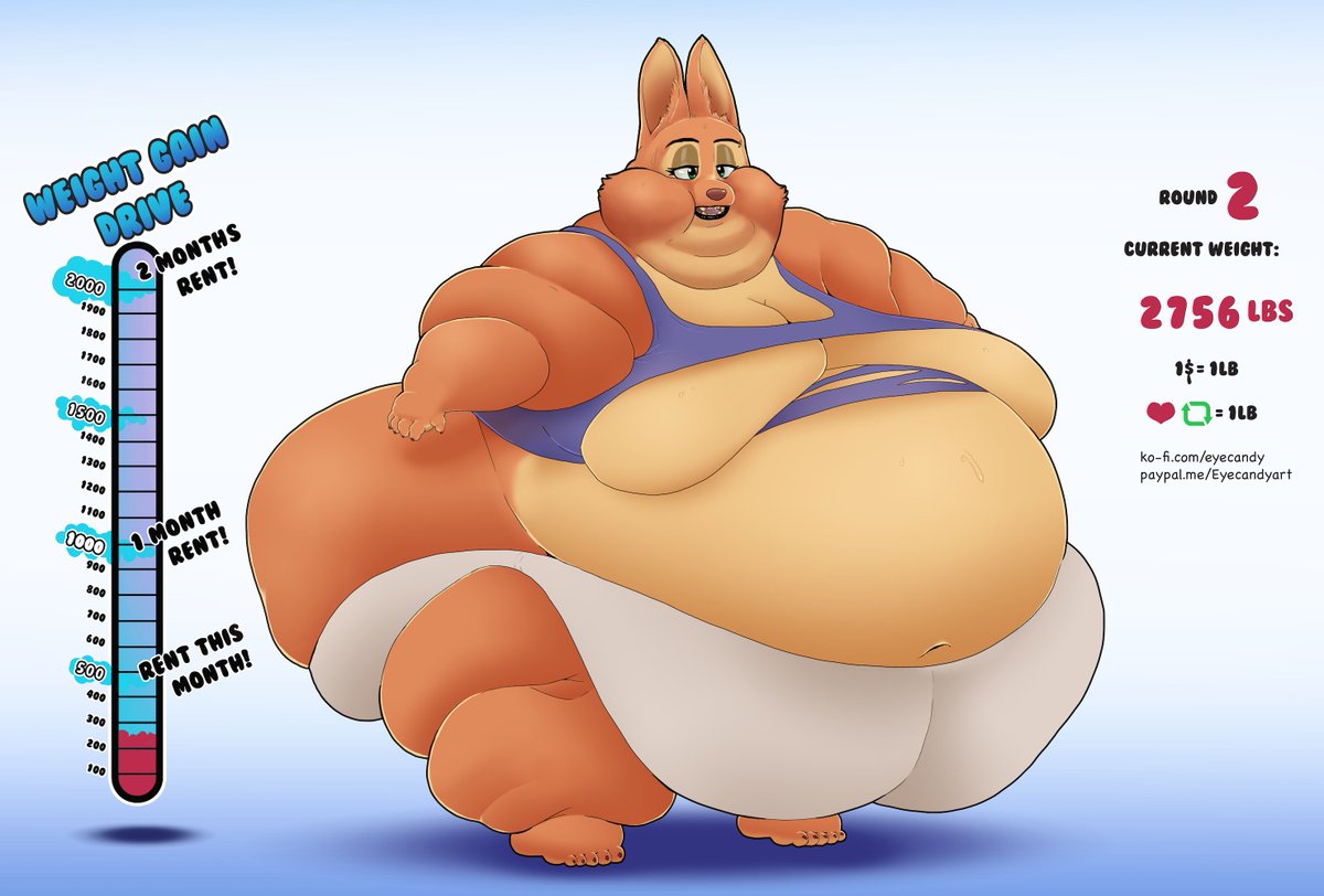 Diane Foxington is gonna help me make rent. Every $, like and RT adds another LB! 
hose LBs are rocking her bod now. 
ko-fi.com/eyecandy paypal.me/Eyecandyart