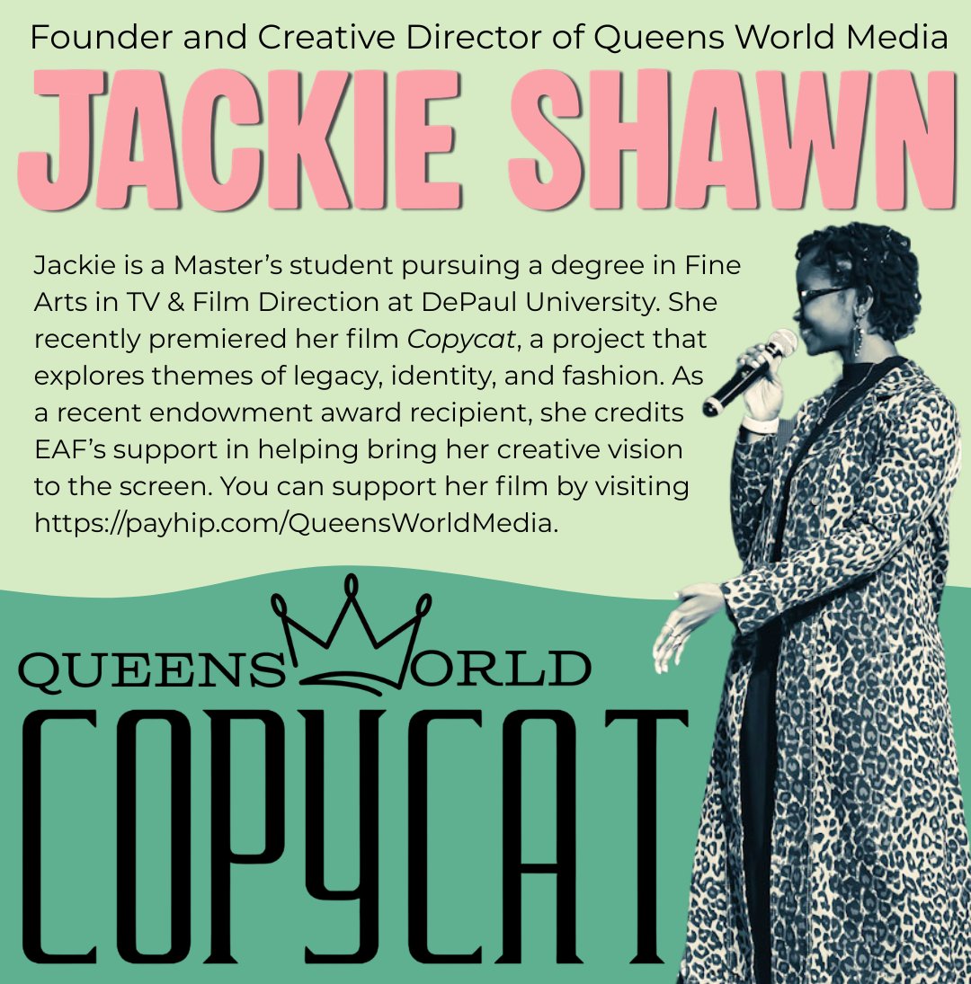 AKAEAF's tweet photo. This week, we are proud to feature Jackie Shawn, a Master’s student and founder of Queens World Media! We are honored to support scholars like Jackie as they pursue their dreams and bring their creative visions to life.

#EAFImpact #ScholarSpotlight #StudentSuccess https://t.co/ZttqoWpOcl