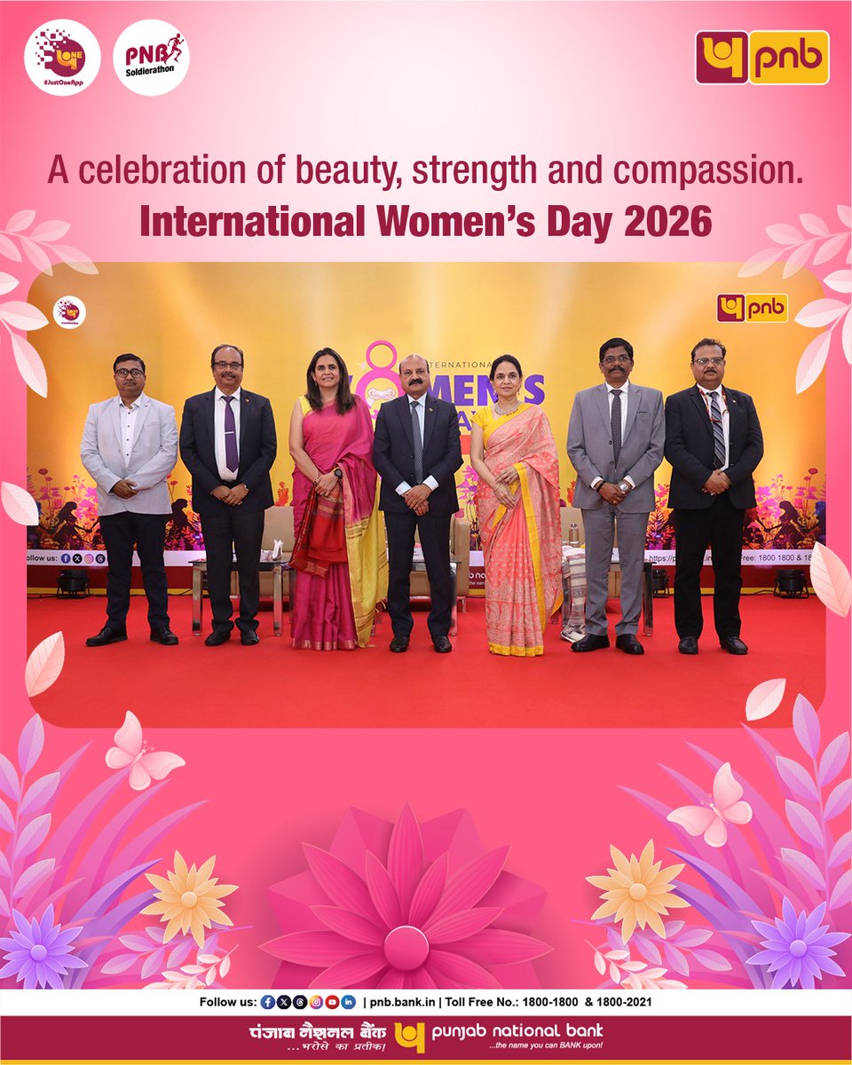 pnbindia's tweet photo. Punjab National Bank celebrated International Women’s Day 2026 at Corporate Office in New Delhi, recognising the achievements, leadership and contributions of women across the spectrum of society.

The event was graced by Chief Guests Major Neelu Khanna and Dr. Dinesh Kansal in the presence of MD & CEO Sh. Ashok Chandra, Executive Directors - Sh. M. Paramasivam, Sh. Bibhu P. Mahapatra, Sh. D. Surendran and Sh. Amit Kumar Srivastava along with senior officials and employees of the Bank. To mark the special occasion, Sh. Chandra announced special women-centric welfare initiatives at the event.

#PNB #InternationalWomensDay #IWD2026 #WomenLeadership #WomenEmpowerment #EmpowerHer #NariShakti #CelebratingWomen