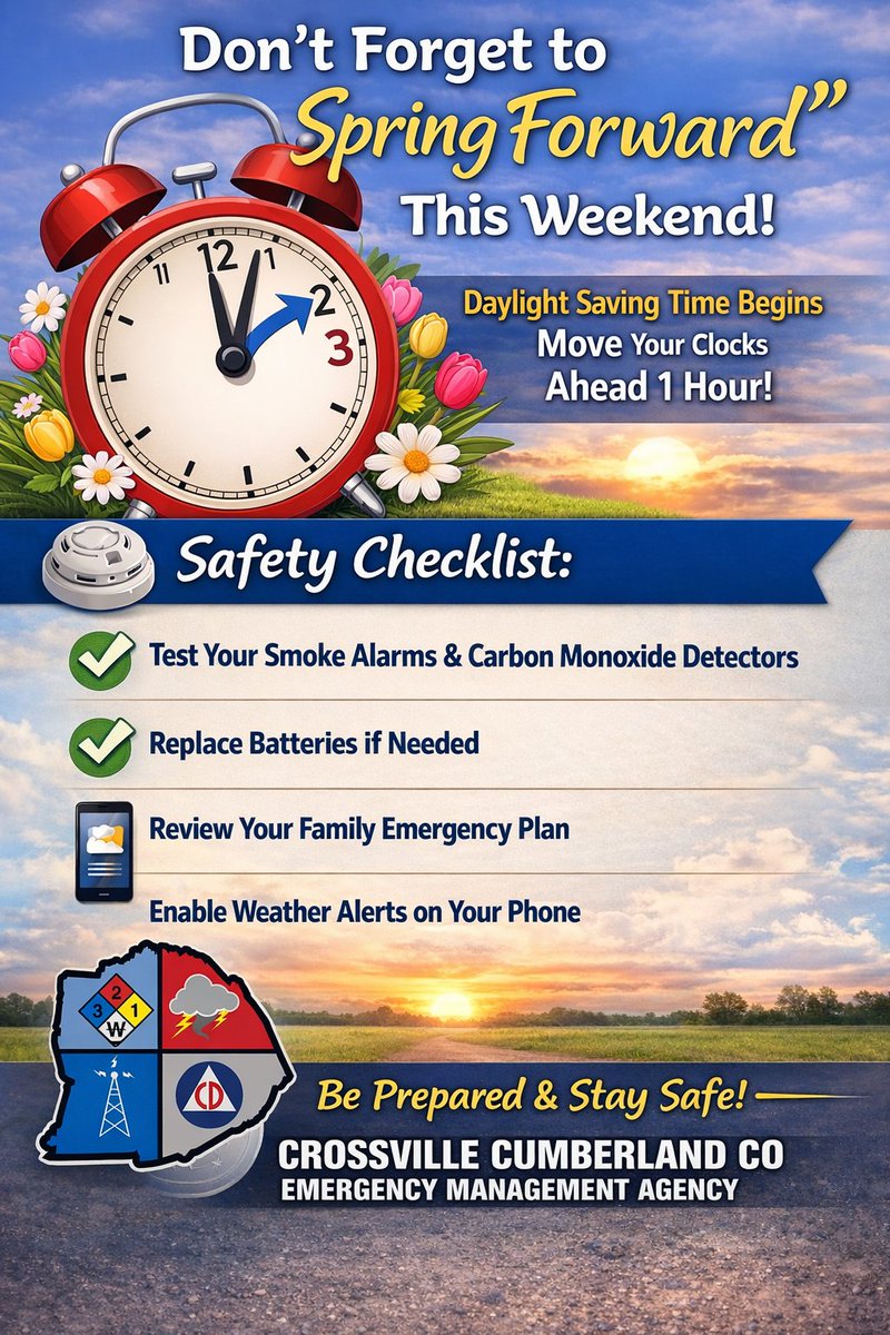 CrossCumbema's tweet photo. ⏰ Don’t Forget to “Spring Forward” This Weekend! 🌷 https://t.co/bNcR8386cU https://t.co/eshavmea82
