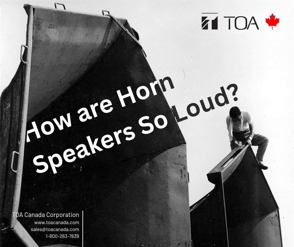 TOACanada's tweet photo. 🎺 Ever wonder how horn speakers get so loud with so little power? It all comes down to smart engineering rooted in centuries‑old acoustic principles. 

👉 Curious to learn more? Check out TOA’s horn speakers here: https://t.co/lMfMewuK4g https://t.co/AMPC3vbmnY