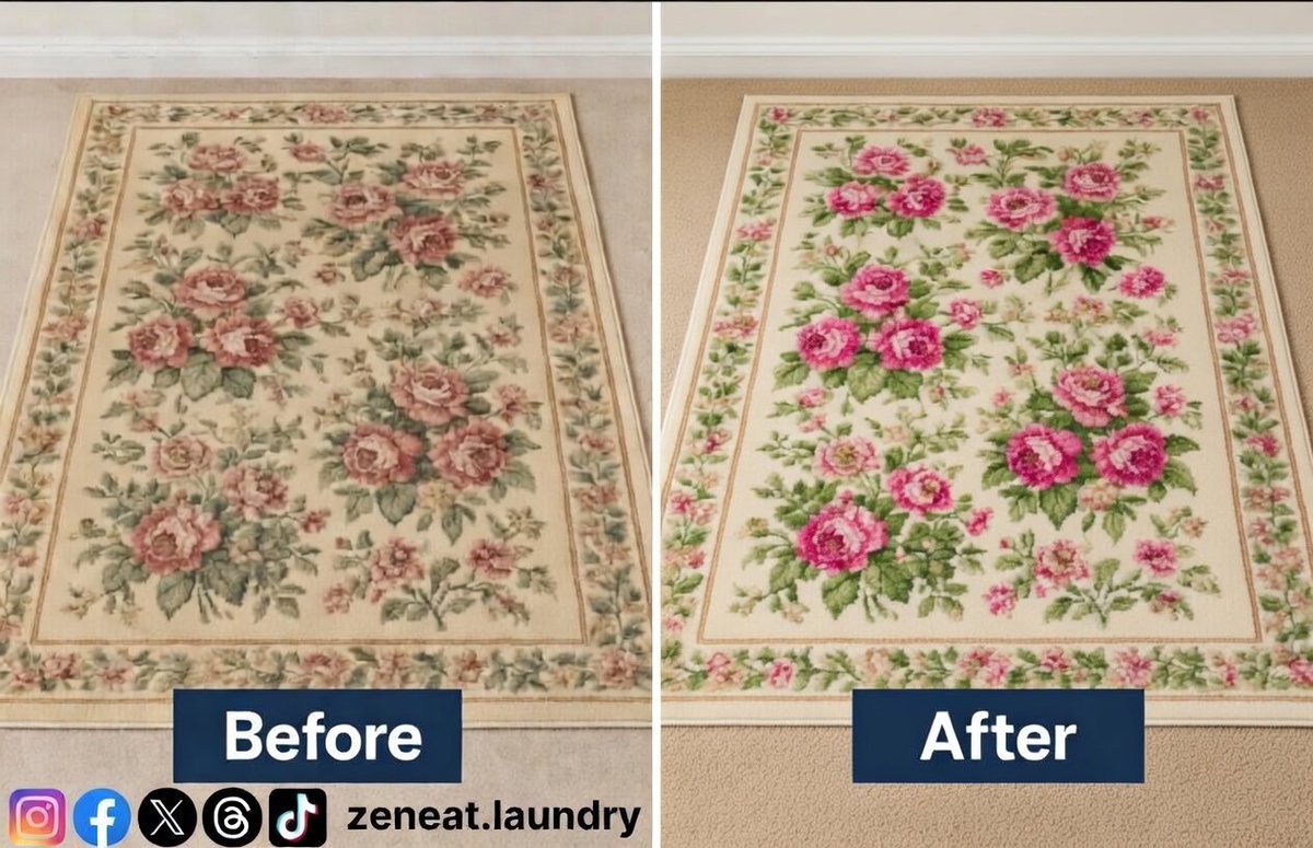 Zeneatlaundry's tweet photo. Your carpet holds more than just memories, it holds dust, allergens, and stains you don’t see. Our deep carpet cleaning revives colors, removes stubborn dirt, and leaves your space smelling fresh. Give your carpet the care it deserves - soft, clean, and good as new! https://t.co/60gRZKBgYs
