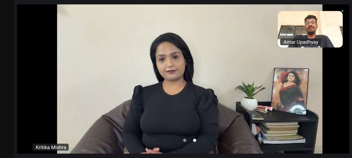 I have successfully completed my first virtual interview with Kritika Mishra, and it will soon be released on the Breaking Amar channel.

A special thanks to Kritika for guiding me on even the smallest points and details, which made the entire interview smooth and comfortable.