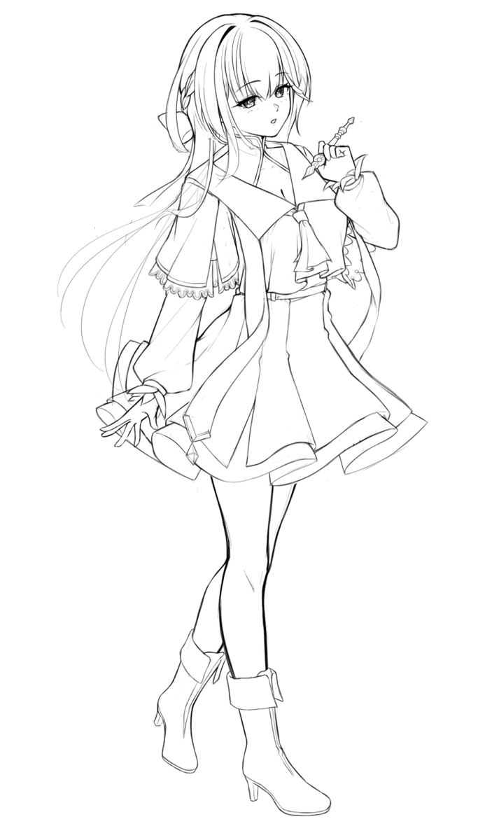 ベースは煮詰まった
あとは髪型、装飾とかの細かいところやってこう