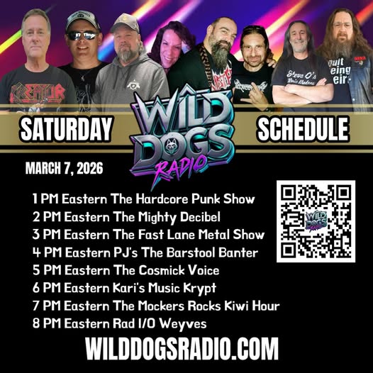 Tune into Wild Dogs Radio today at 1PM for THE HARDCORE PUNK SHOW, followed at 2PM by the premiere of this week's THE MIGHTY DECIBEL SHOW