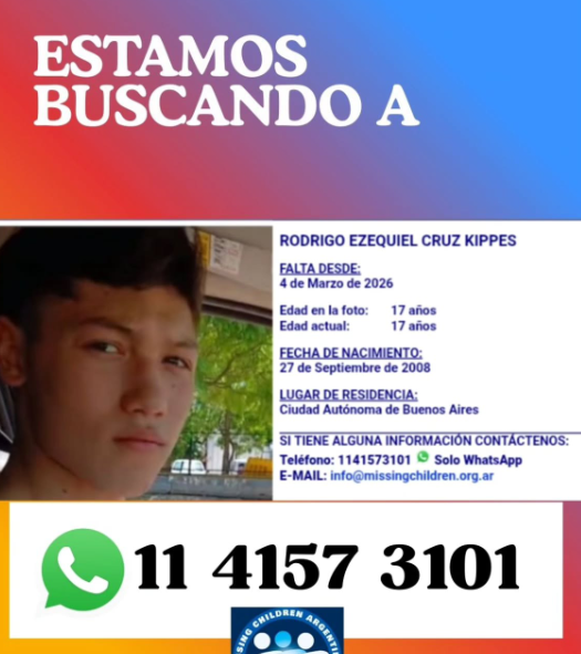 Este chico de 17 años es un conocido de mi hija . 
Por favor difundir. 🙏
Desapareció este miércoles 4/3 en el trayecto de Palermo a su colegio en Almagro.
<a href="/AleMonteoliva/">Alejandra Monteoliva</a> <a href="/PatoBullrich/">Patricia Bullrich</a> <a href="/jorgemacri/">Jorge Macri</a>  <a href="/trebuquero/">Esteban Trebucq</a> <a href="/edufeiok/">Eduardo Feinmann</a>  se ha hecho seguimiento de cámaras?