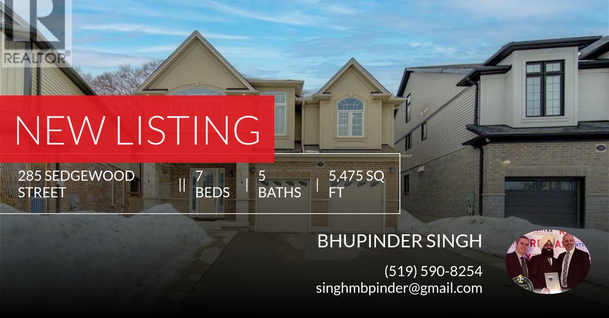 Singh_Bpinder's tweet photo. 📍 New Listing 📍 Take a look at this fantastic new property that just hit the market located at 285 Sedgewood Street in Kitchener. Reach out here or at (519) 590-8254 for more information https://t.co/j3erVXDPqE https://t.co/58GzSEflHv