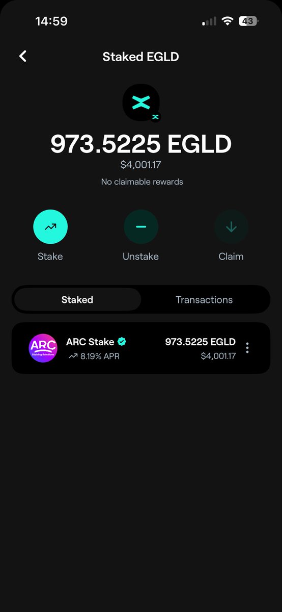 Closing in on 1000 staked #EGLD . At its ATH this was north of half a million dollars . I’m here till either Zero or Valhalla . Such an advanced blockchain ready for massive AI agent infrastructure. I don’t understand how the price is so low. <a href="/MultiversX/">Multiversᕽ</a> <a href="/MultiversXUSA/">MultiversX USA 🇺🇸</a>