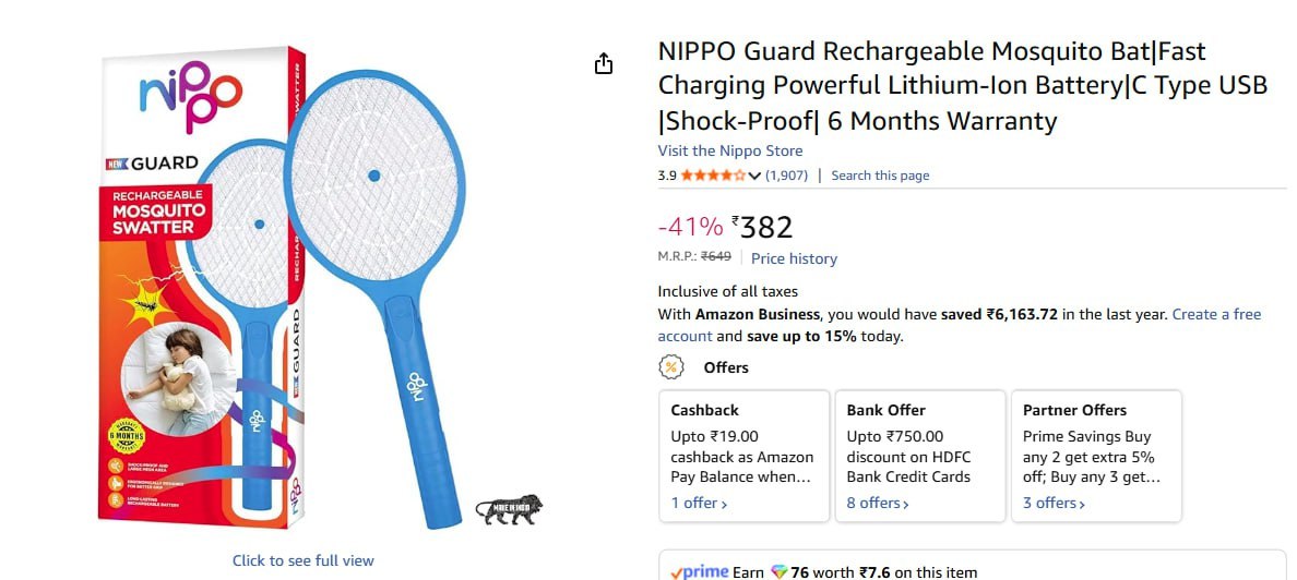 gearknowledge's tweet image. NIPPO Guard Rechargeable Mosquito Bat @ 382.
 
amzn.to/3N0B90F

#Amazon #NIPPO #MosquitoBat

View Full Details👇
mygk.shop/JlWxYxU