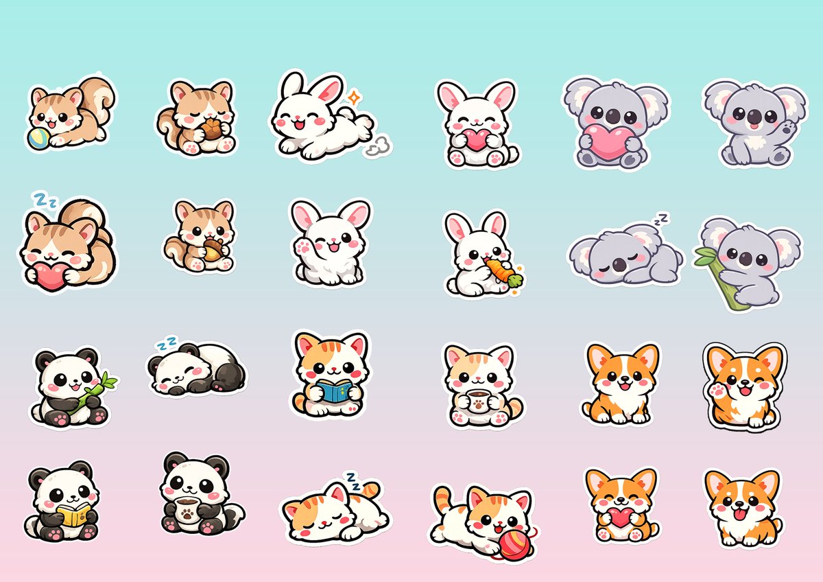 MishalDsouza2's tweet image. Meet the cutest crew ever! 🐰🐼
Kawaii animal stickers now available for download 💕
Includes PNG + PDF + US Letter formats
Grab them here: payhip.com/b/DO1UR

#KawaiiStickers #PrintableStickers #DigitalDownload
#InstantDownload #PlannerStickers #CuteStickers
#StickerDesign
