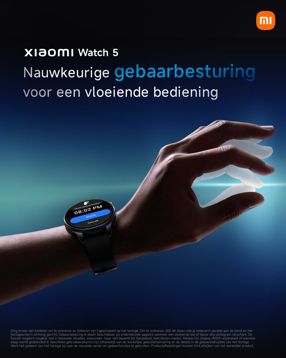XiaomiBelgium's tweet image. #GoogleGemini à votre poignet. Avec un contrôle gestuel de précision.
La #XiaomiWatch5 répond sans effort à chacun de vos mouvements.
-------
Google Gemini om je pols. Met uiterst nauwkeurige gebarenbediening.
De #XiaomiWatch5 reageert moeiteloos op elke beweging.

Acheter /