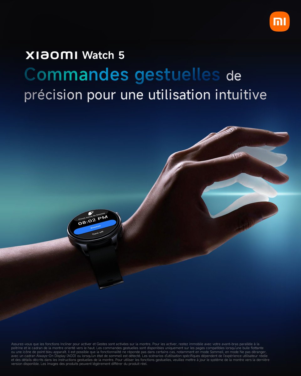 XiaomiBelgium's tweet image. #GoogleGemini à votre poignet. Avec un contrôle gestuel de précision.
La #XiaomiWatch5 répond sans effort à chacun de vos mouvements.
-------
Google Gemini om je pols. Met uiterst nauwkeurige gebarenbediening.
De #XiaomiWatch5 reageert moeiteloos op elke beweging.

Acheter /