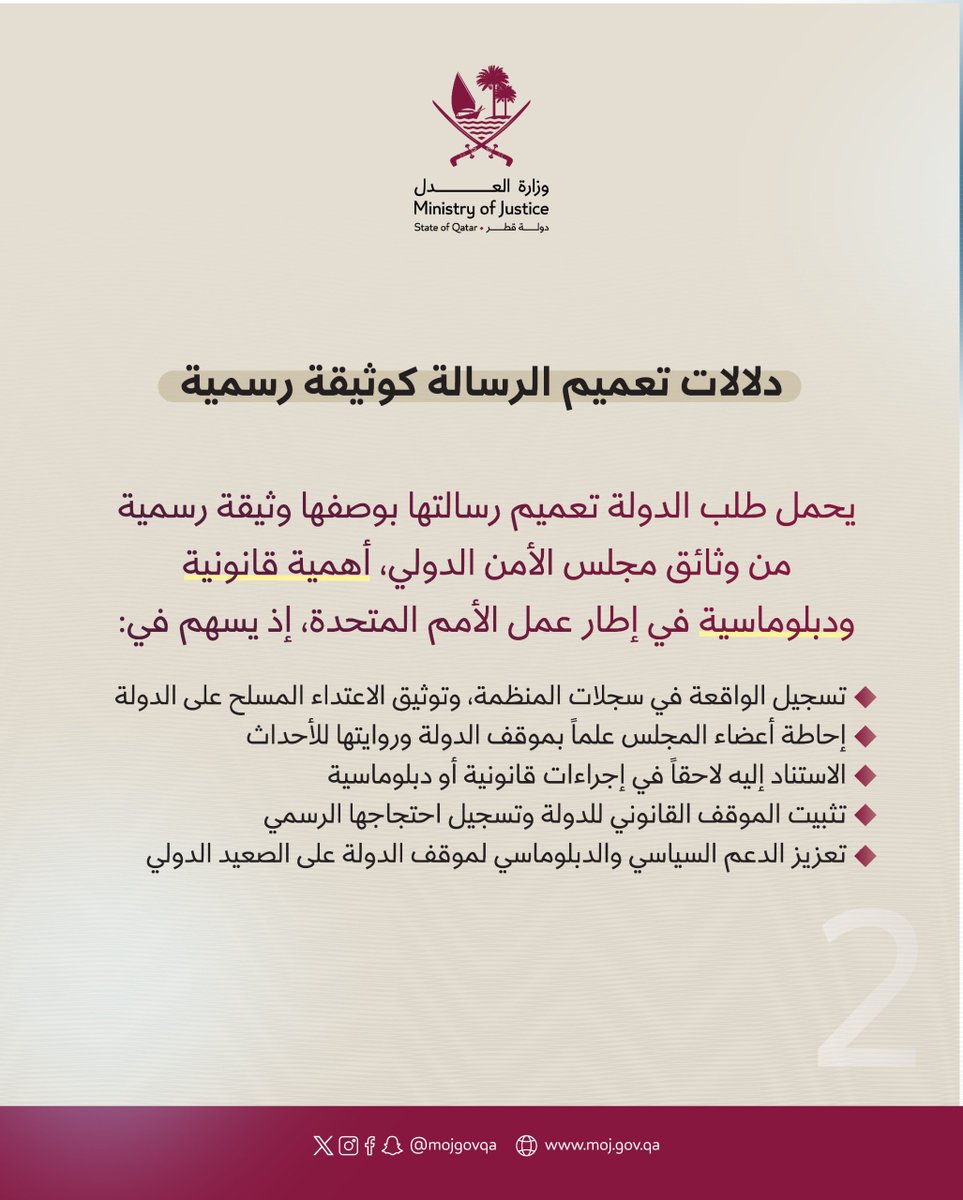 mojgovqa's tweet photo. الإجراءات القانونية المترتبة على الرسائل التي وجهتها الدولة إلى مجلس الأمن ومجال اختصاصها في صون السلم والأمن الدوليين في ضوء ميثاق الأمم المتحدة https://t.co/nq3l4z3tpU