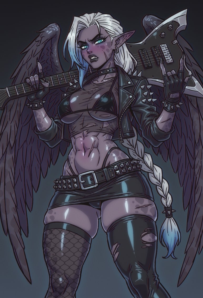 we played a super lazy one-shot in dnd and I couldn't think of a character on the spot, so I did what I usually do and just played Scourge, except this time it was as urban fantasy where we were kicked out of our punk rock band and were looking for a truck stop to buy beef jerky