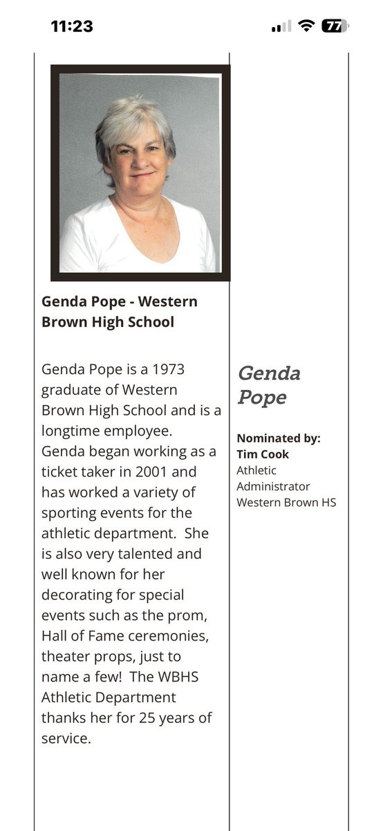 Western Brown HS tweet media