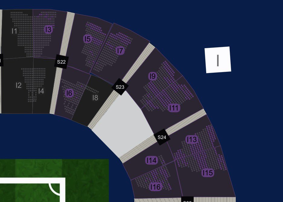 التذاكر المتبقية في زاوية الملعب I الموضح بالصورة : 

٤٤٨ تذكرة فقط

الاسعار : من ٥٠ الى ٤٥ ريال