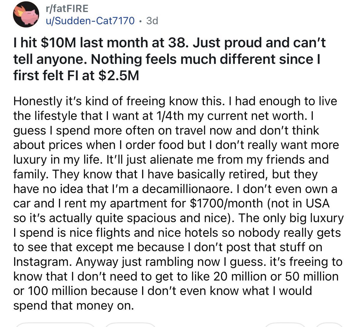 Hitting $10m and keeping it quiet