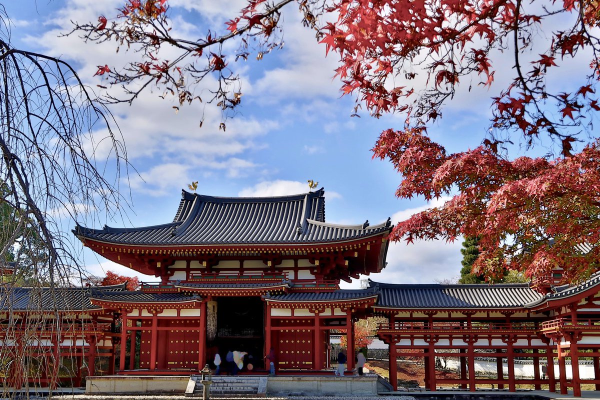 jadoreparis_fr's tweet photo. Le Hōōdō du Byōdō-in, construit au XIe siècle par Fujiwara no Yorimichi, évoque la gloire de la noblesse de Heian. https://t.co/SJC0XksjSO