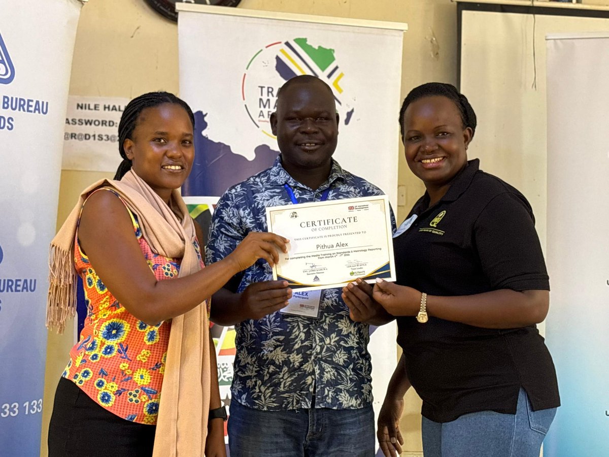 AlexPithua's tweet photo. @UNBSug, @TradeMarkAfrica empowered journalists on Standards and Metrology reporting. Am greatful to be part of this cohort. https://t.co/XIWZO579sb