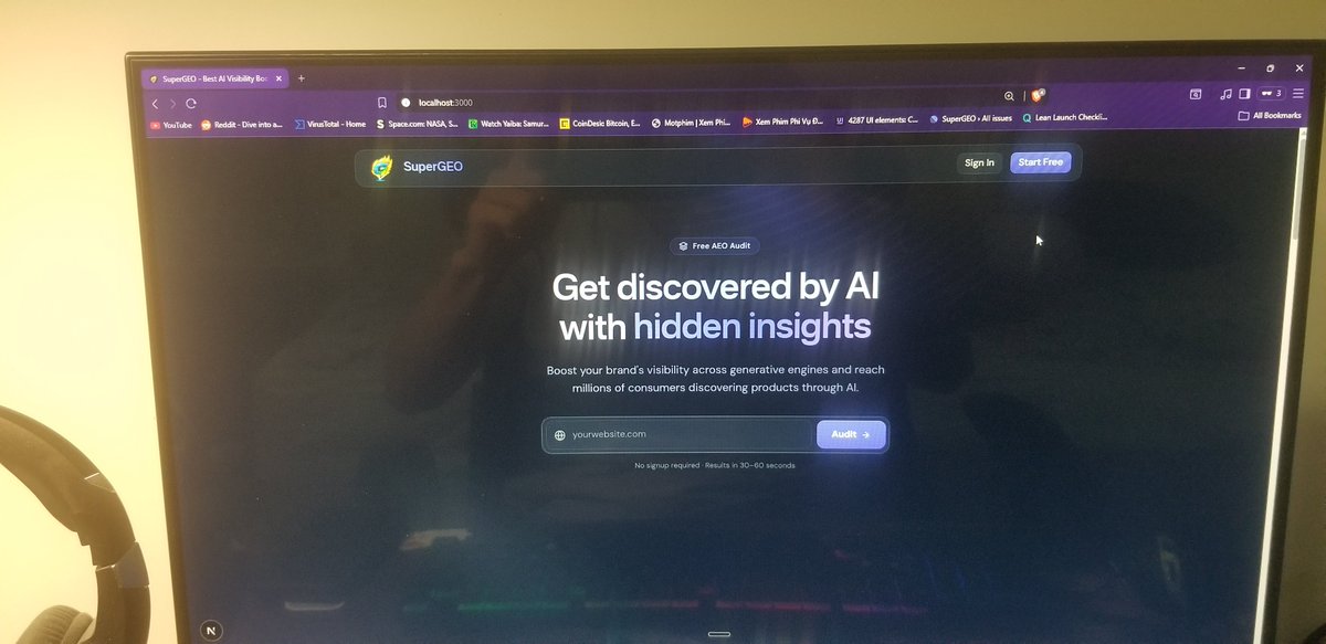 youngbuffalo111's tweet photo. Just launched SuperGEO: The simple AI visibility tool for SMBs ignored by ChatGPT. Built as a solo founder; here's the journey from idea to MVP. Thread 👇 #SaaSLaunch" 
https://t.co/JnyxfUXXX9
Try free audit. https://t.co/zC0t8kiF98