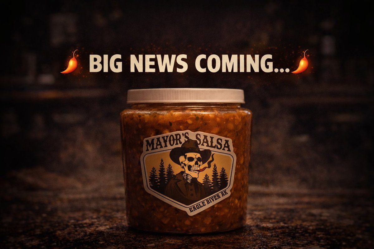 MayorsSalsa's tweet photo. Something big is brewing… 🌶️

@MayorsSalsa has another announcement coming.

And this one might be our biggest #wasilla announcement yet.

Stay tuned.

#smallbatchmagic #salsakingofthenorth #mayorssalsa #local #salsa #perishableonpurpose https://t.co/Nzq3pWCZIU
