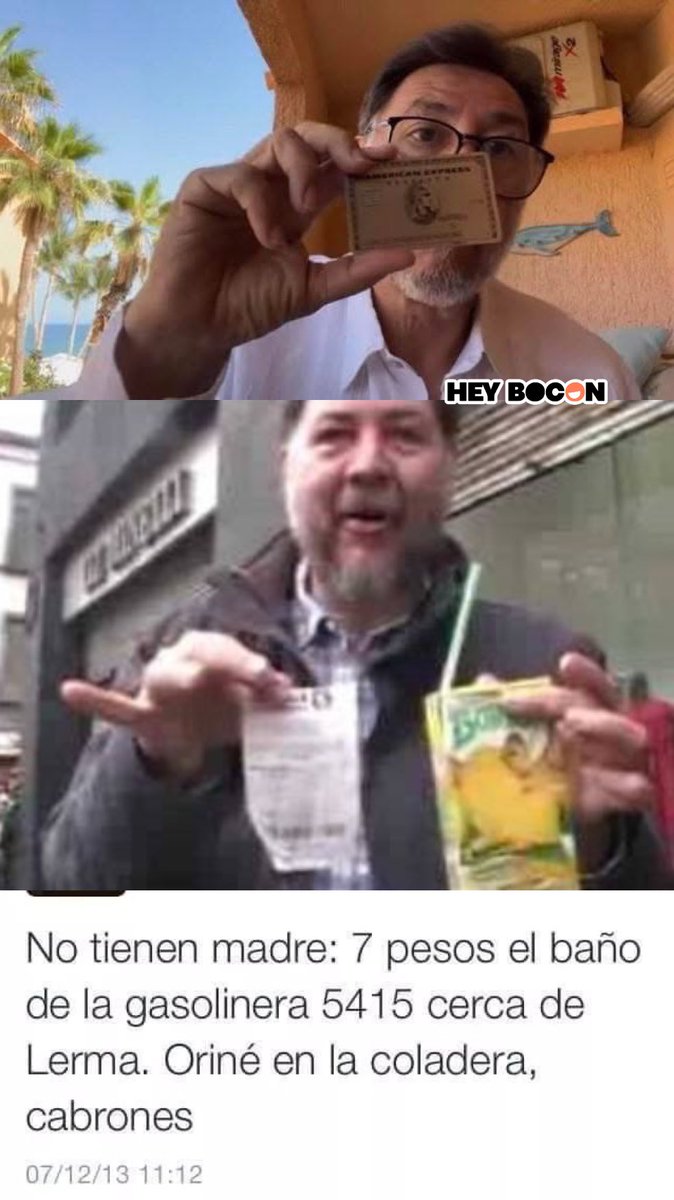 HeyBocon's tweet photo. Hoy el compañero Noroña tiene y presume su American Express 💳
Y pensar que ayer se quejaba el IVA en su Boing de mango y que meaba en la calle con tal de no pagar el baño de la gasolinera 😩claro que se puede avanzar !!! https://t.co/AdaEKFzKRJ