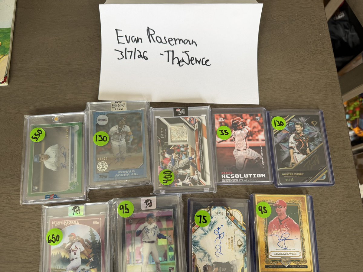 Card show leftovers sales! All prices are OBO. Shipping -$5 and free for over $100
Thanks for looking!