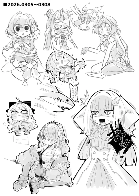 260308
ポモドーロタイマーの休憩中に描いたにじさんじライバーさん
 #221ラフ置き場 