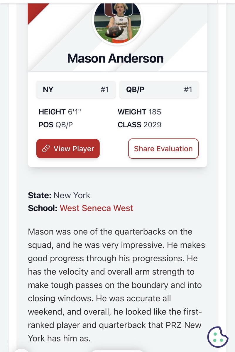 Mason Anderson QB 2029 tweet media