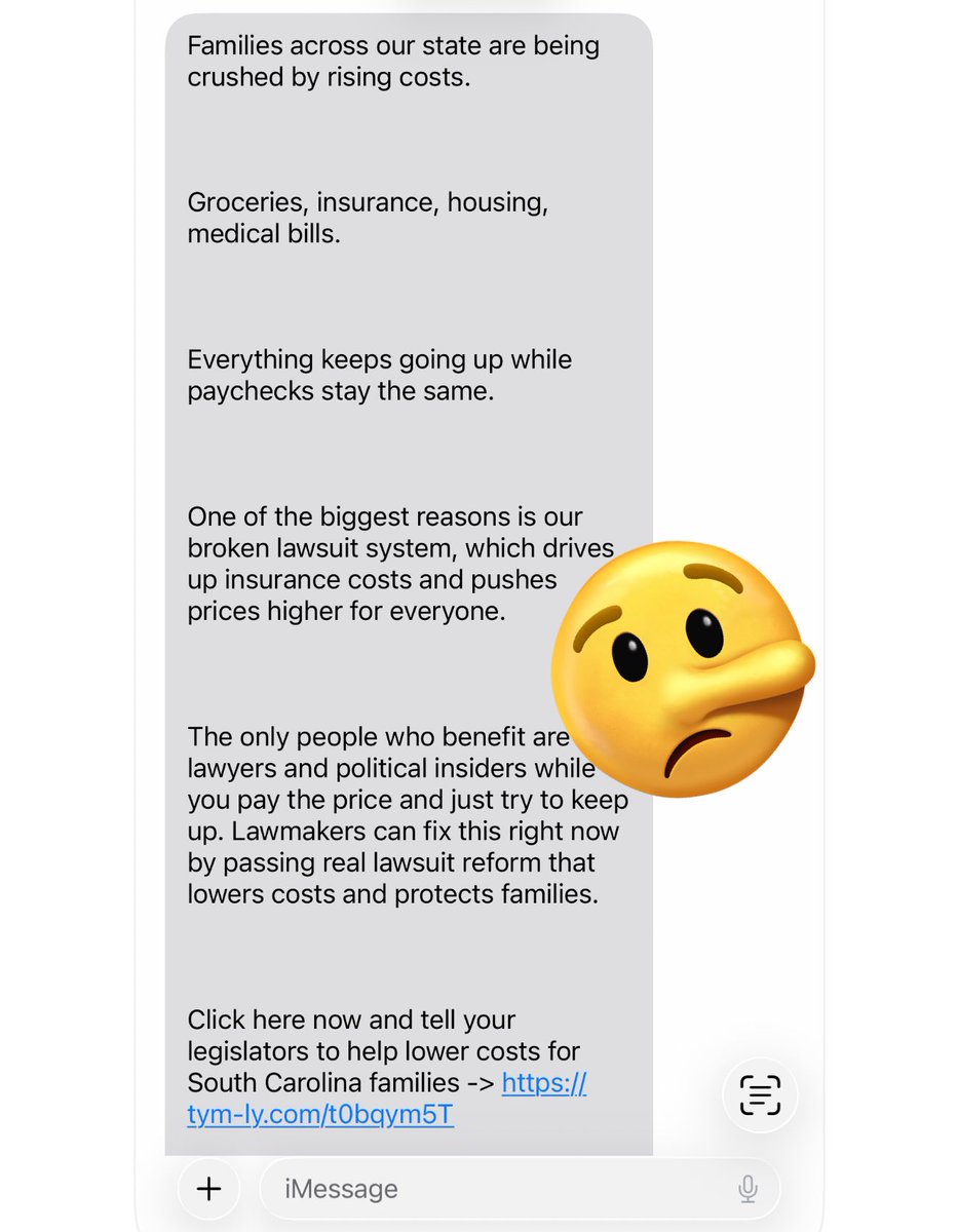 reform_ins_sc's tweet photo. 🧵1️⃣ Are you tired of getting these spam text messages about “tort reform”? You should be. https://t.co/9O8vY2Bkuc