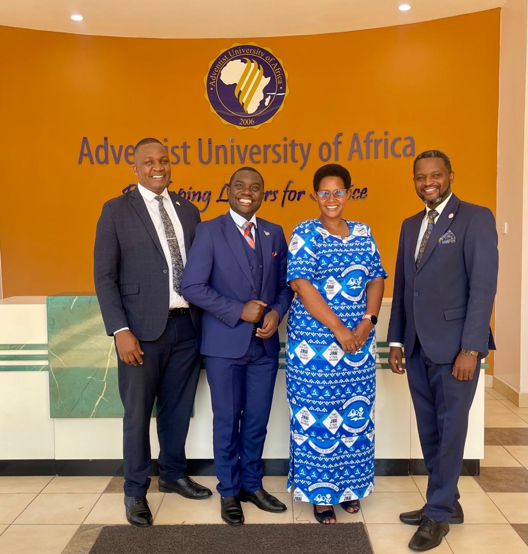 Kodak moment with ECD Evangelism and Trust services director Pr. ⁦<a href="/SebagalaSamuel/">Pr. Sebaggala Ivan Samuel</a>⁩ Pr Benon Lincoln Kiggundu and Mrs Janet Maka