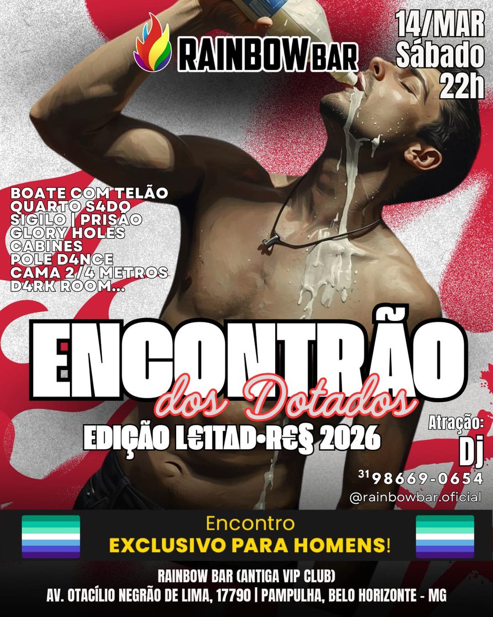 AndrNovinho's tweet photo. EU VÔ! @ENCONTRODOTADOS EDIÇÃO LEITADORES, É DIA 14/3 ÁS 22H NA RAINBOWBAR, GARANTA LOGO SUA NOITE COM MUITA LEITADA, INGRESSOS AQUI NO LINK https://t.co/xGOtwTEbHT https://t.co/8rEQ7WsmtQ