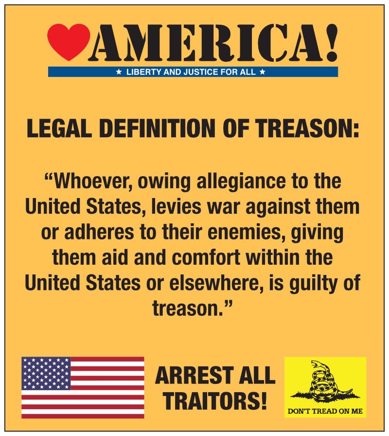 Well it looks like about 3/4 of the government is guilty of treason.