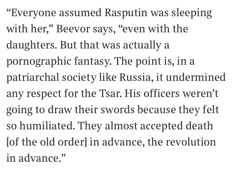 truth is, there’s more than a little Rasputin in Trump. Any honest history will look back and ask how an ignorant, wheedling, grasping peasant managed to seduce and then undermine the guardians of a kingdom - in Trump’s case, not a Czar and Russia, but voters and America