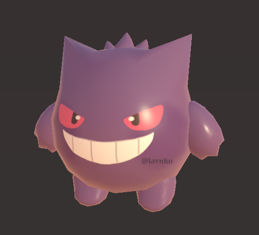 lavnko's tweet image. modelling a pokemon everyday - day 120 gengar