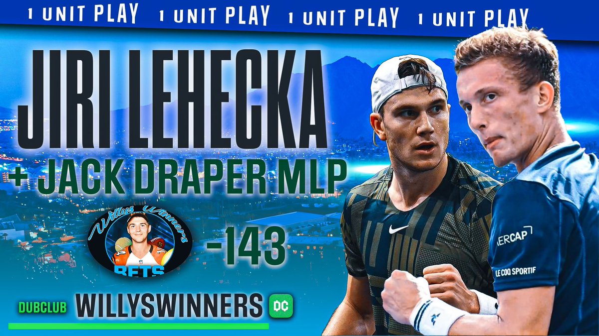 WillysWinners's tweet image. INDIAN WELLS MASTERS 🌴 🎾

GOING FOR 8 FREE PLAY WINNERS IN A ROW 🚀 

LOCK THIS IN 🔐 

COMMENT + FAVORITE IF TAILING