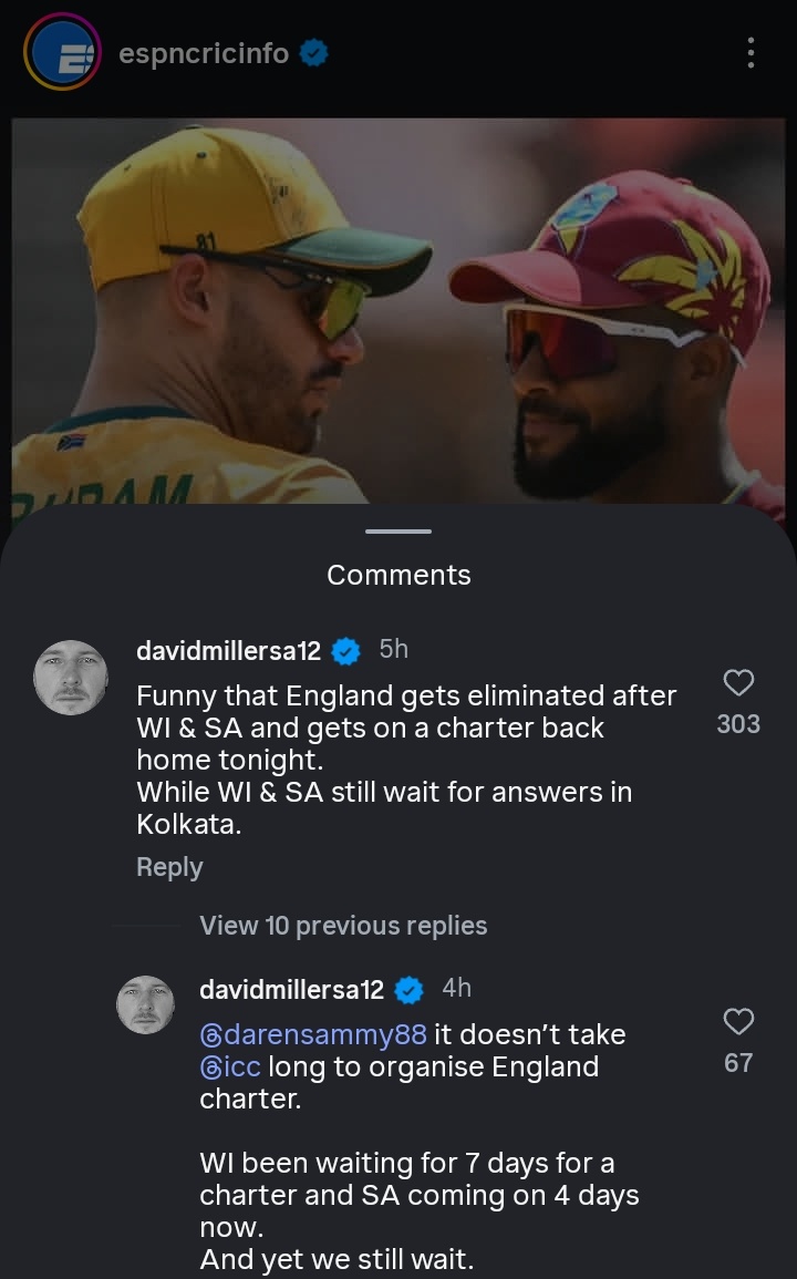 PLAYERS WANT TO LEAVE INDIA ASAP. 🤯

- Quinton de Kock and David Miller are absolutely furious with the ICC.