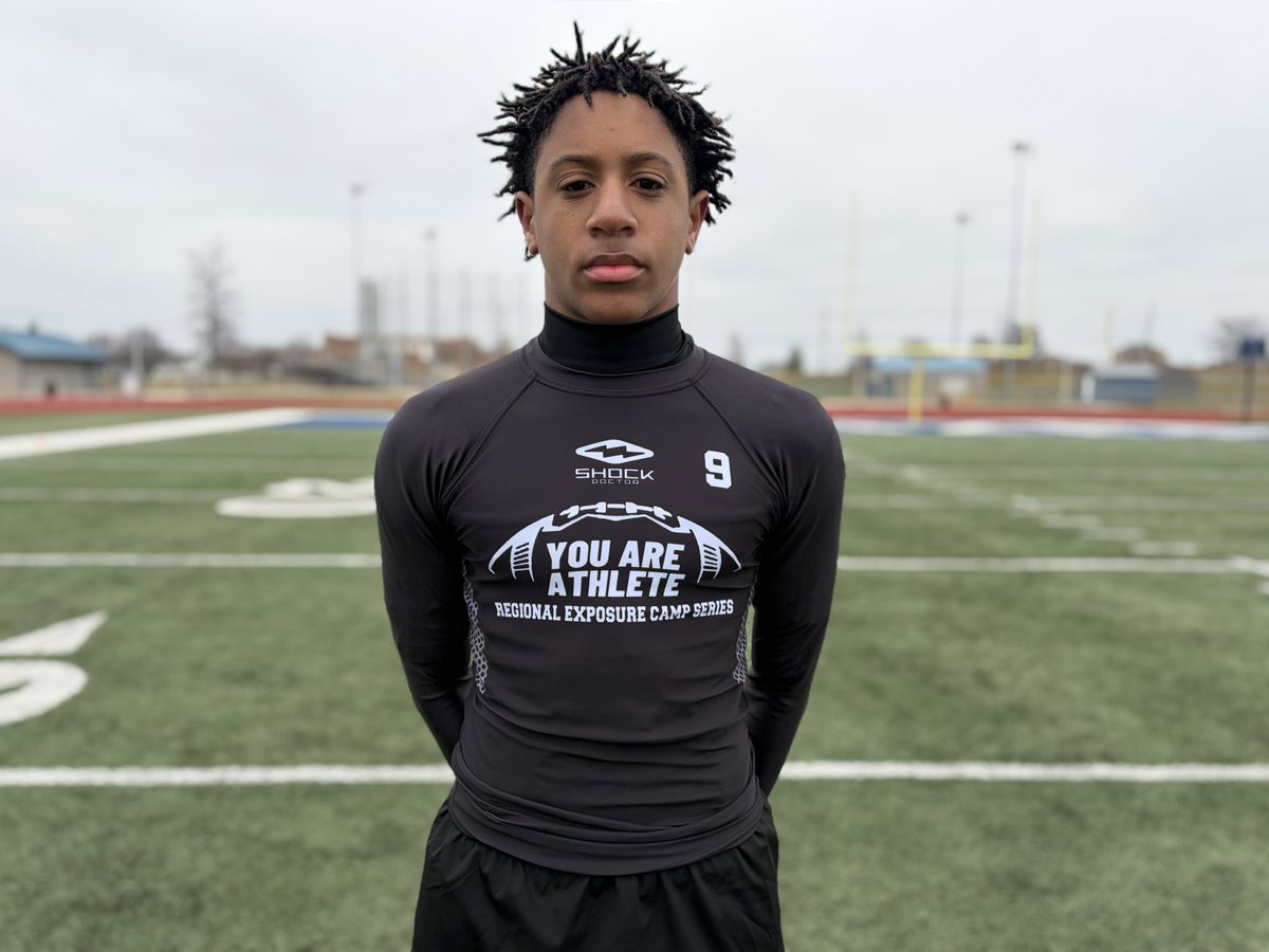 BHoward_11's tweet photo. Norman (OK.) 2030 DB Dion Schuler (@DionSchuler0) 

Schuler plays w/ confidence &amp; savvy as a rising 2030 prospect. He has long arms, runs well &amp; plays with anticipation. 

Everything about he screams, future #D1 talent. He’s just in prove it mode right now. https://t.co/ze8gNI02w9