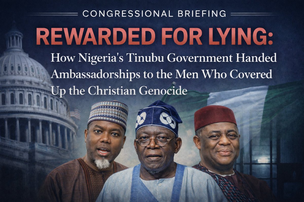 Another briefing, in advance of my upcoming trip to DC. 

READ IT HERE: mikearnold.org/congressional-…

I know Tinubu's people read my posts. His spokesman name checked me the other day when I reported on the hidden truth of his failing health.

Perhaps I shouldn't give them the heads
