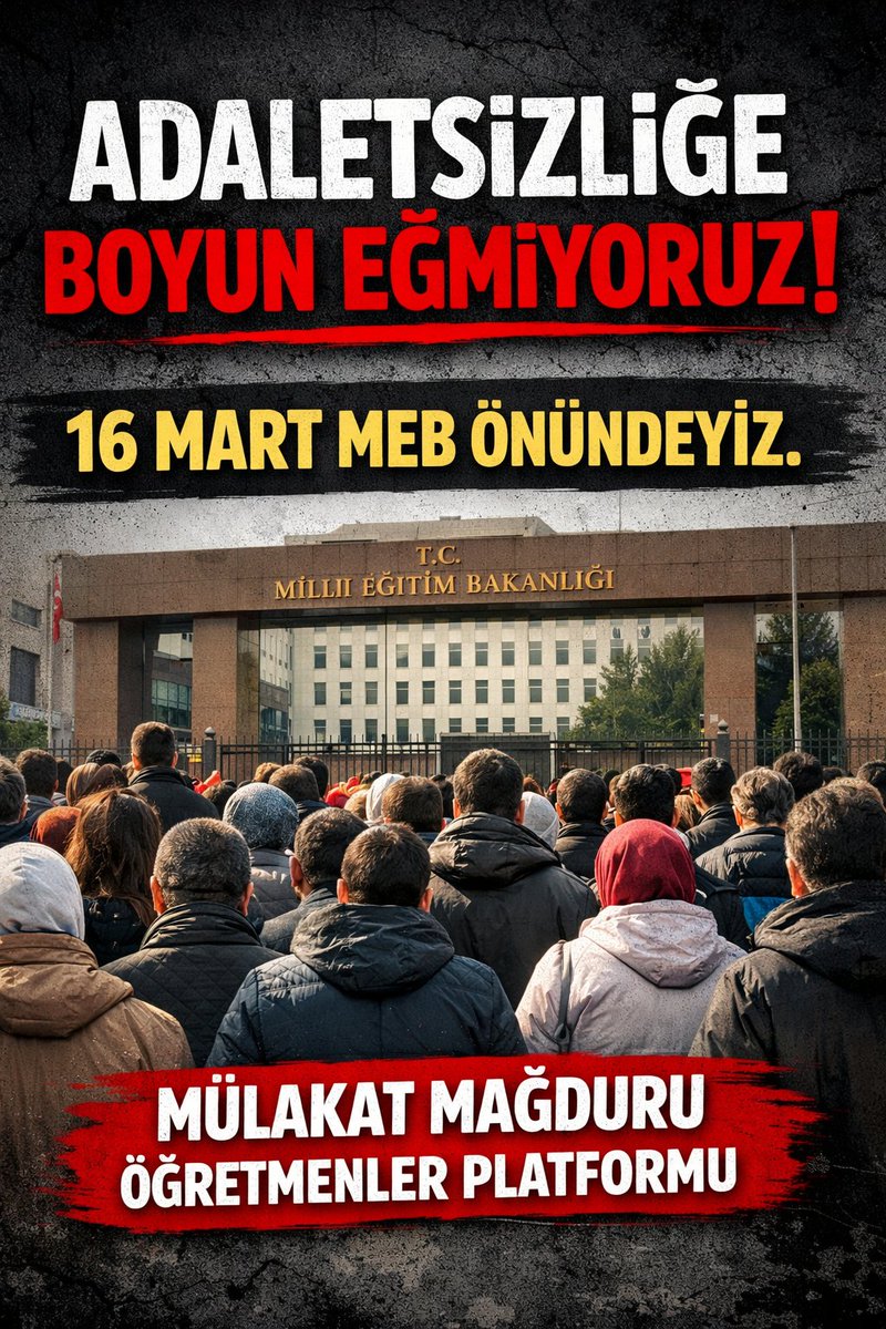 Mülakat mağduru öğretmenler olarak takriben 500 gündür adaletsizce yapılan mülakatlara karşı direniyoruz. Bu süreçte onlarca kez cumhurbaşkanıyla, Yusuf Tekin ile, TBMM'de birçok vekille, onlarca ilde siyasi partilerin temsilcileri ile görüştük. Herkes yaşanan durumu haksızlık