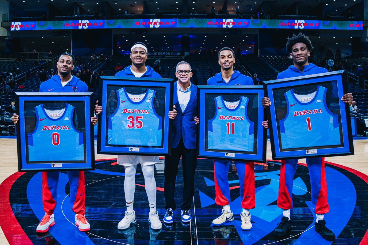 DePaulHoops's tweet photo. Four players who left their mark. 

Thank you, Brandon, CJ, Kaleb and NJ 💙 https://t.co/QSj4gBiMxr