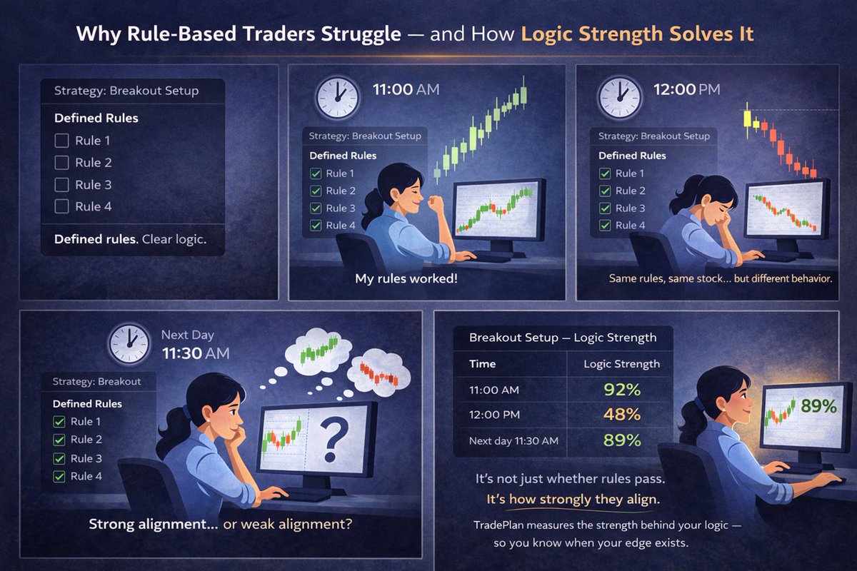 TradePlan_tech's tweet photo. @pbksindia @Trader_Dante TradePlan focus on this core problem. 

How do I know whether my setup have edge at given market-time or not? https://t.co/4RM2oLqxqX