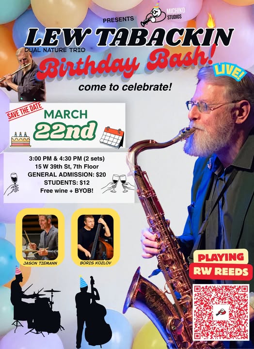 March 22nd-Lew Tabackin-Up close and personal.
#music #jazz #jazzlegend