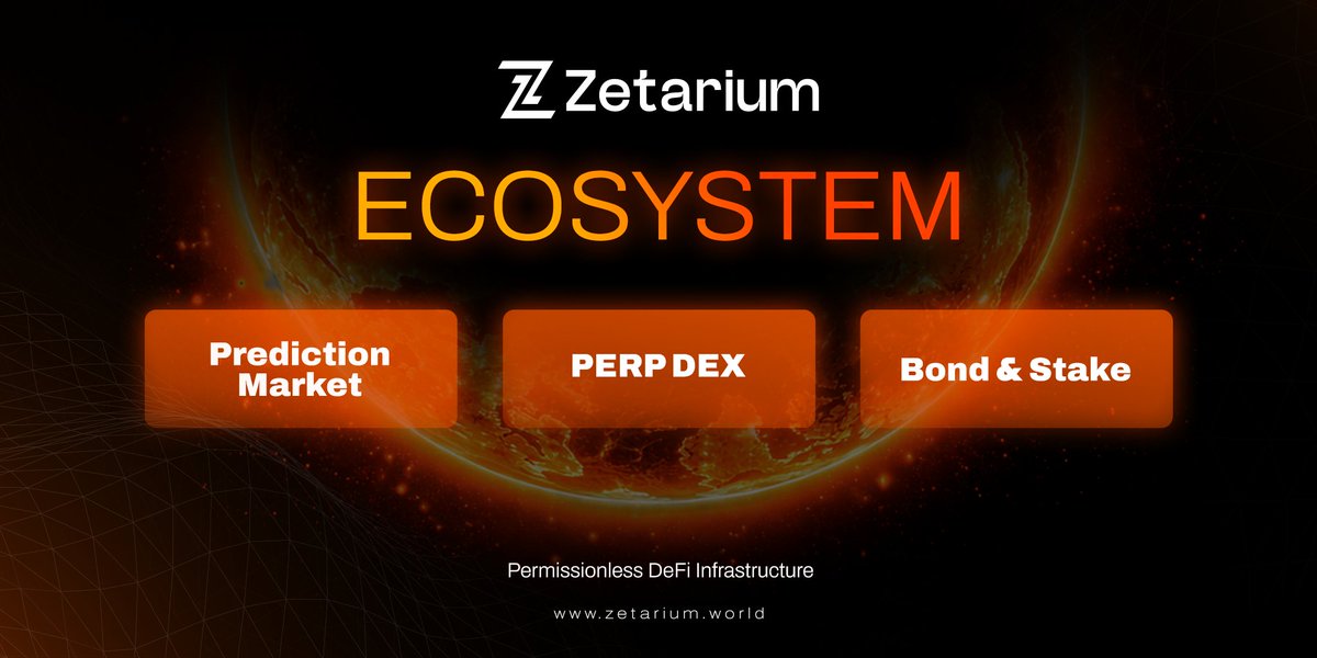 #DeFi is evolving from single-product protocols into broader ecosystems.

Within Zetarium, Prediction Markets, PERP DEX, and Bond &amp; Stake mechanisms operate together as part of a unified on-chain infrastructure.

All within a permissionless DeFi environment on <a href="/BNBCHAIN/">BNB Chain</a>,