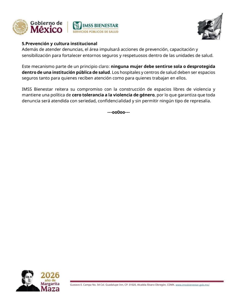 IMSS_Bienestar's tweet photo. 📰 #TarjetaInformativa | #IMSSBienestar crea Área de Atención Segura para Mujeres en unidades de salud para garantizar que toda mujer que trabaje o reciba atención en una unidad de salud pueda denunciar con confianza, protección y sin temor a represalias cualquier situación de violencia, acoso o abuso.