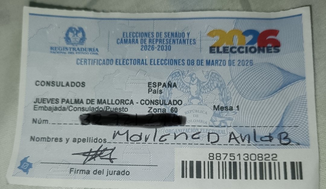 Brisa_1409's tweet photo. He votado por el frente amplio al Senado por el Alejo Vergel al Senado y por la Comunidad Afro Óscar Benavides un saludo desde Palma de Mallorca España 🇨🇴🇨🇴🇪🇦🇪🇦 https://t.co/Qjyy6piZH0