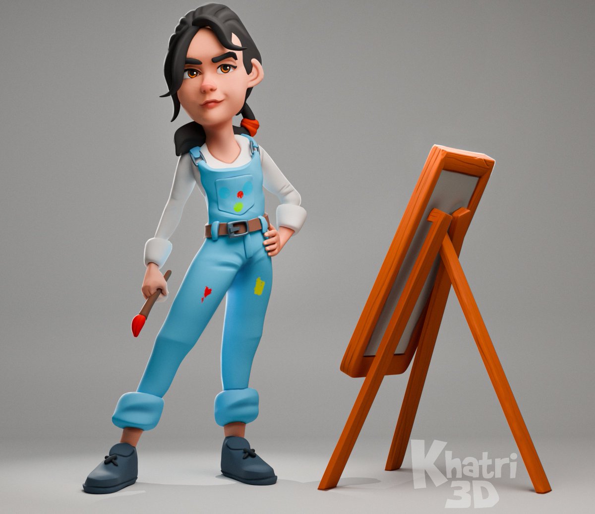 Artist making Artist 
This is my stylized take on Fatima Agha AKA Fama. She is  a 2D concept artist notable for working on the movie The Glassworker.
More Renders artstation.com/artwork/kNkOlx
Youtube youtube.com/@Khatri3D
Patreon patreon.com/c/Khatri3D
#3dart #NoAi #characterart