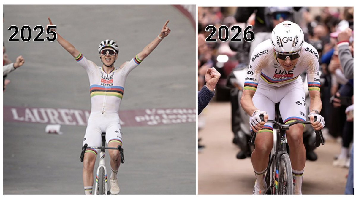 DStan58's tweet image. the only surprising thing about today's #stradebianche was that #TadejPogacar wore gloves. #pogi